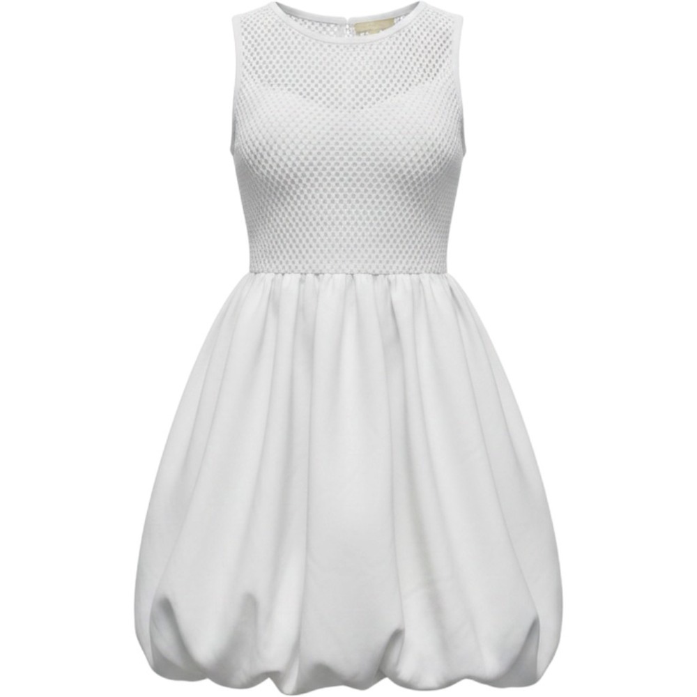 Maeve Anthropologie Dress XS White Mesh Bodice Bubble Hem‎ Streetwear Coquette